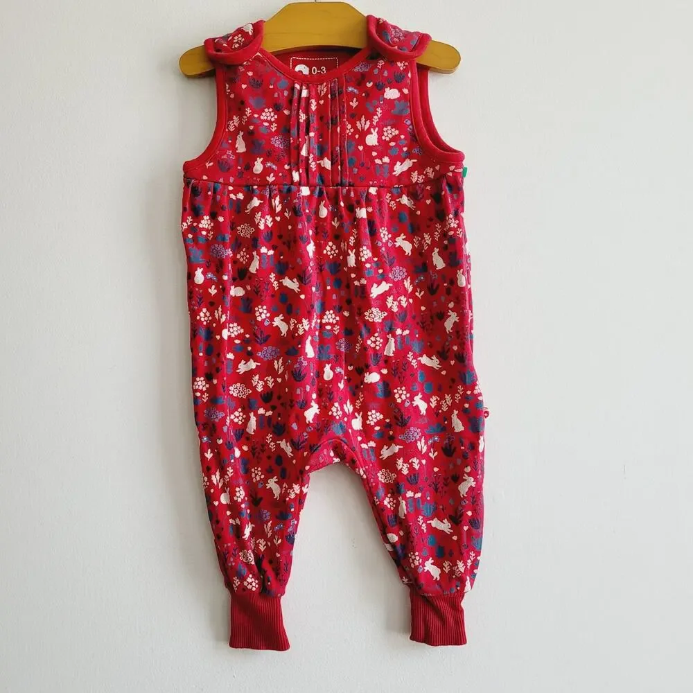 Romper 0-3M Piccalilly cotton bunny print